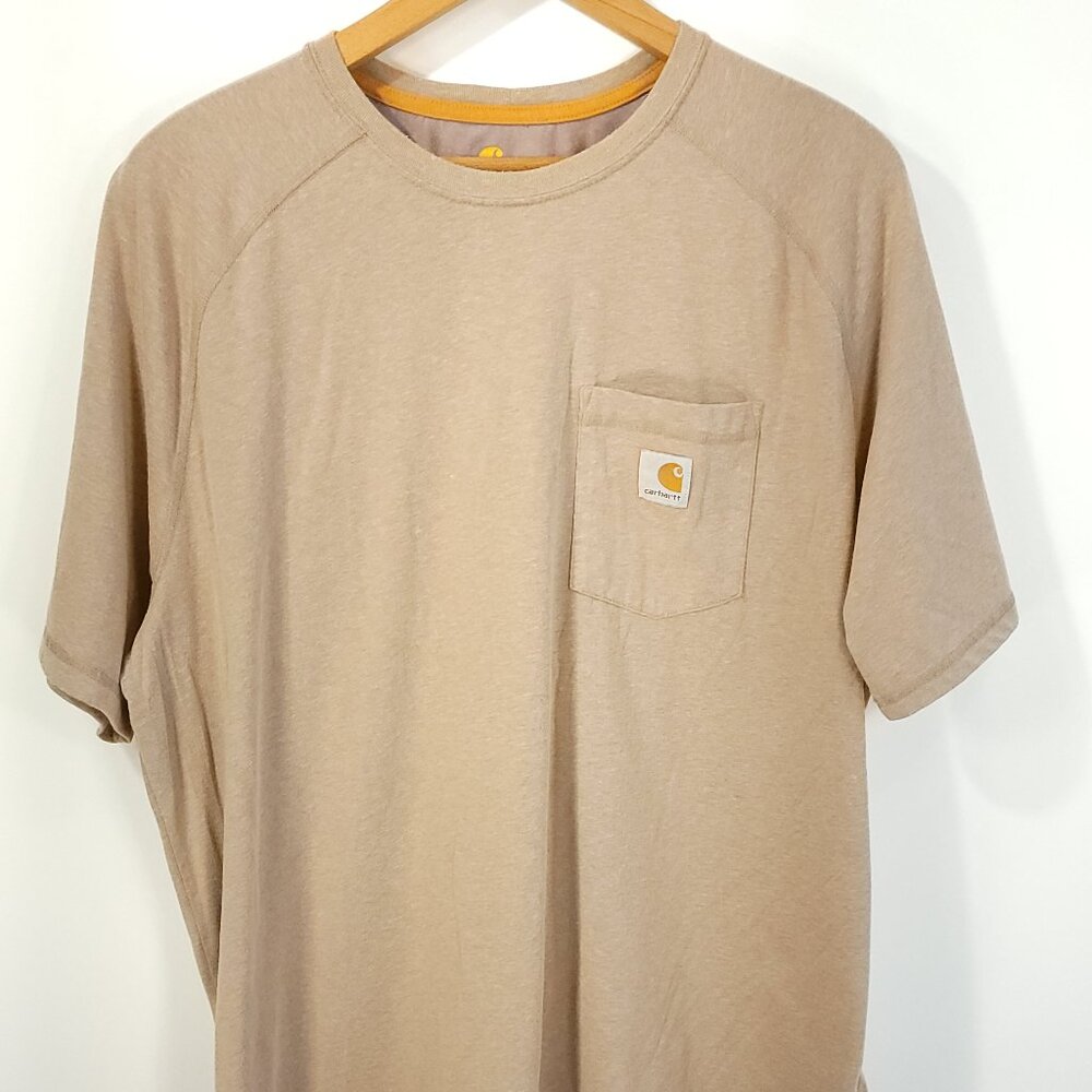 Carhartt Pocket T-Shirt Men's 2XL Relaxed Fit Khaki Short Sleeve Workwear